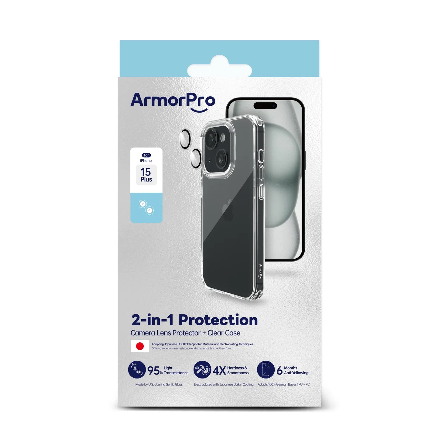 ArmorPro 2-in-1 Combo غطاء شفاف وحماية للكاميرا for iPhone