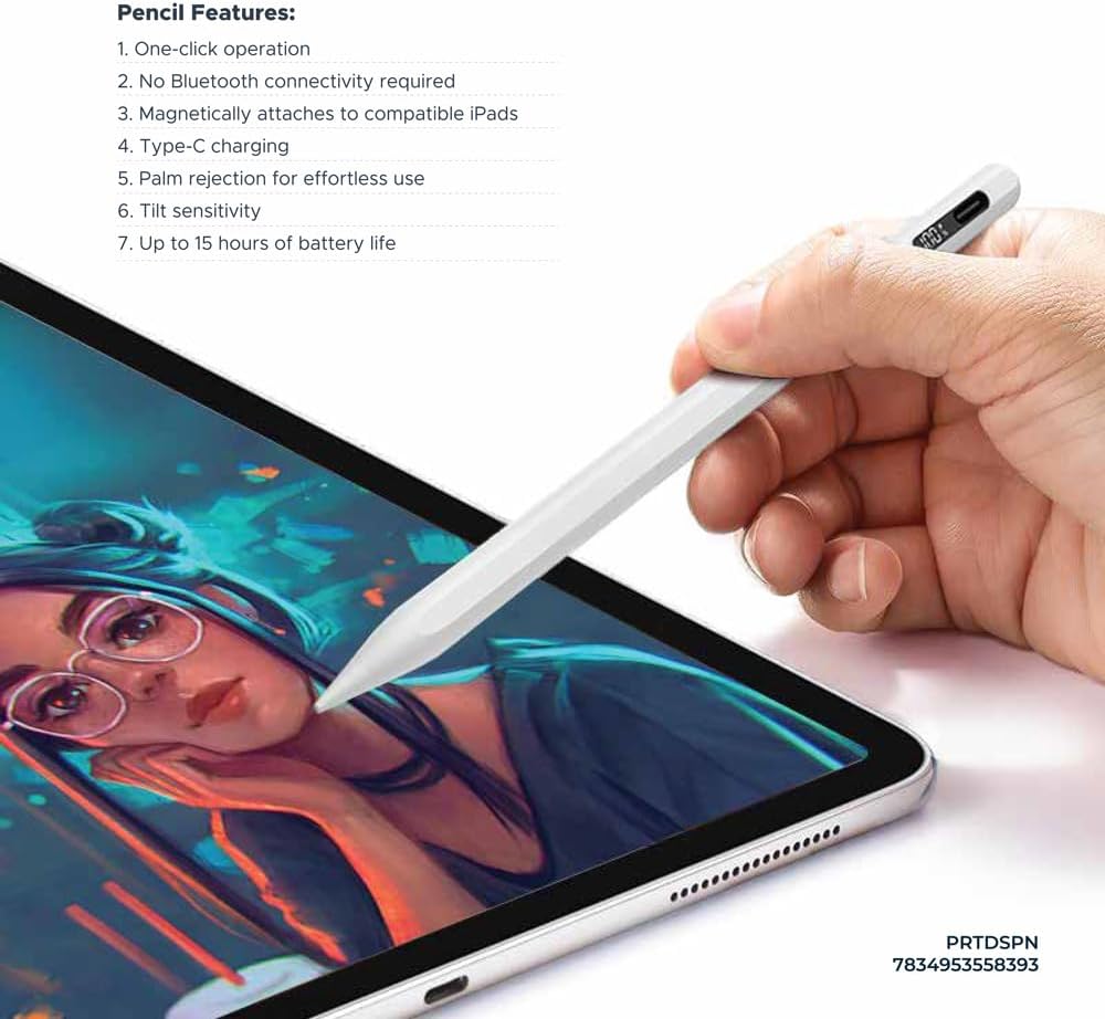 Powerology Digital Stylus 2018-2024 iPad Models - قلم رقمي لأجهزة اللوحية