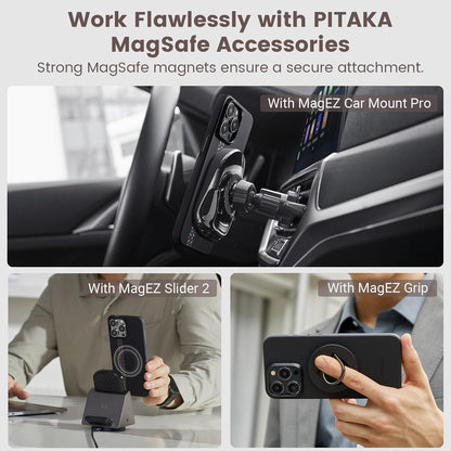 Pitaka Fusion Weaving MagEZ  iPHONE 15  غطاء حماية جوال  مغناطيسي بخاصية النسج المدمج