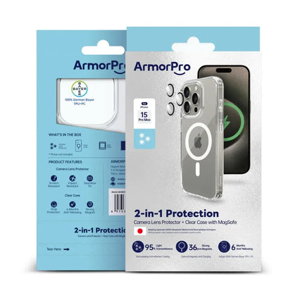 ArmorPro 2-in-1 Combo - غطاء جوال ايفون شفاف مع قابلية الشحن