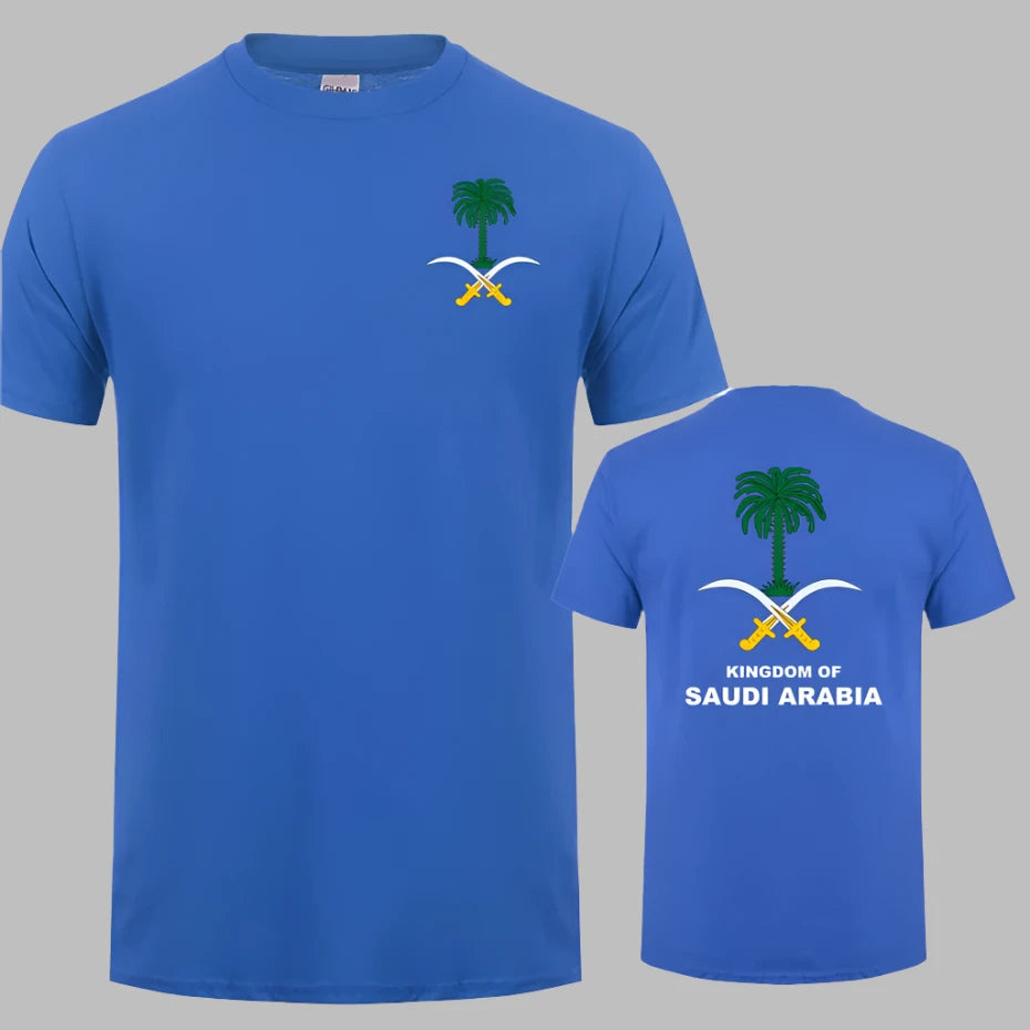 Front and Back Print T-Shirt with Saudi Arabian Crest