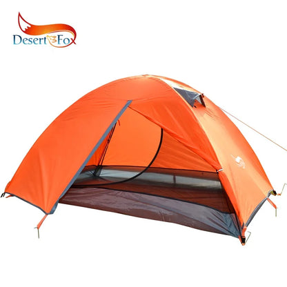 "Desert&Fox 2-Person Backpacking Tent – Double Layer, 4-Season Waterproof, Breathable, Lightweight Portable Camping Tent"