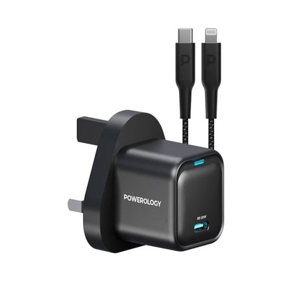 Powerology Ultra-Compact GaN Charger   - USB-C   شاحن سريع لايتننق  الترا