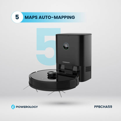 Powerology مكنسة وممسحة روبوتية ذكية - محطة ذكية