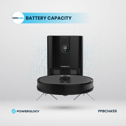 Powerology مكنسة وممسحة روبوتية ذكية - محطة ذكية