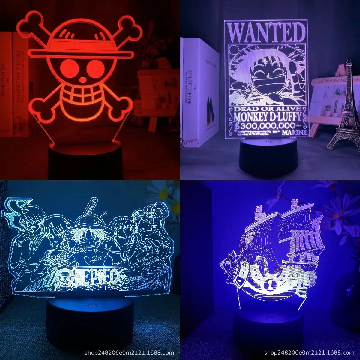 "Anime LED Night Light - One Piece Characters"