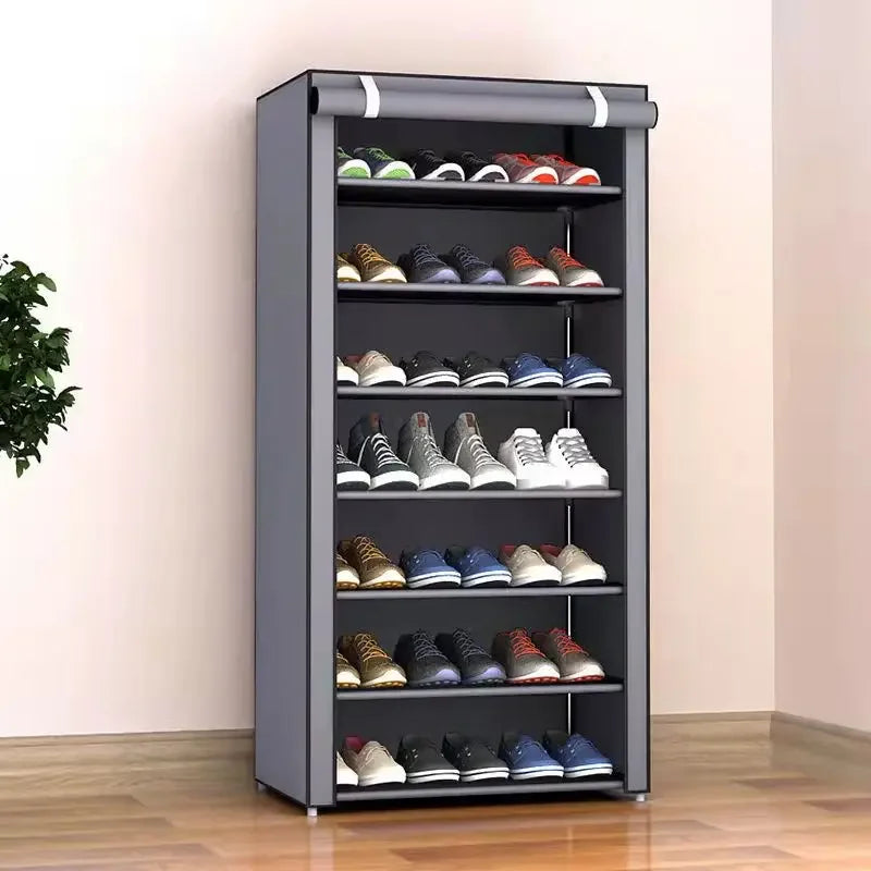 6/8/10-Tier Dustproof Shoe Rack Organizer - Space-Saving Shoe Cabinet with Multilayer Nonwoven Shelves