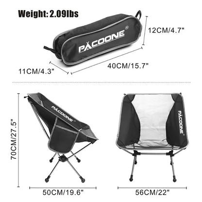 Travel Ultralight Folding Aluminum Chair - Superhard, High Load Capacity Portable Seat for Outdoor Camping, Beach, Hiking, Picnic, and Fishing