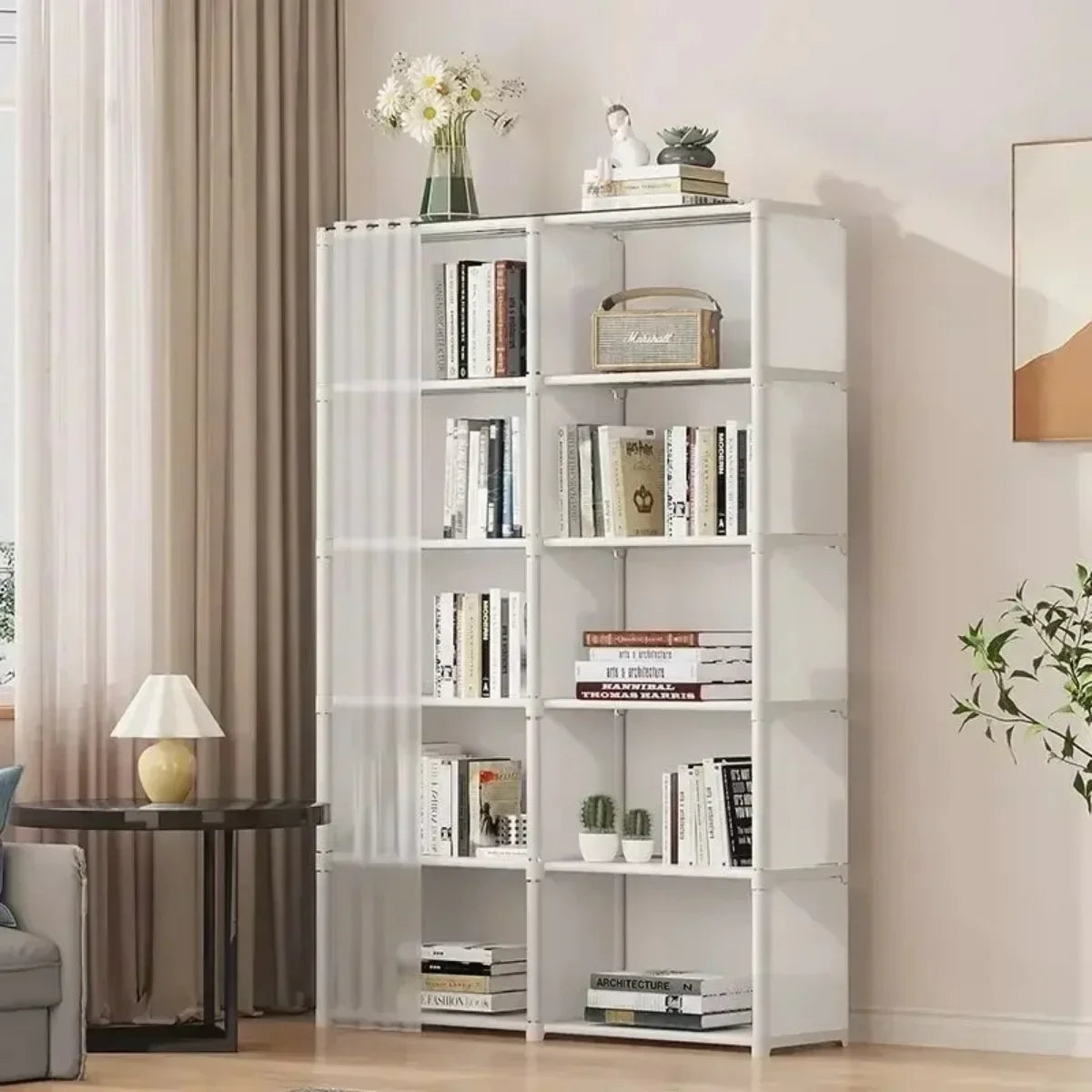 5/6-Layer Dustproof Wardrobe Storage Cabinet with High Capacity and Partitioned Shelves