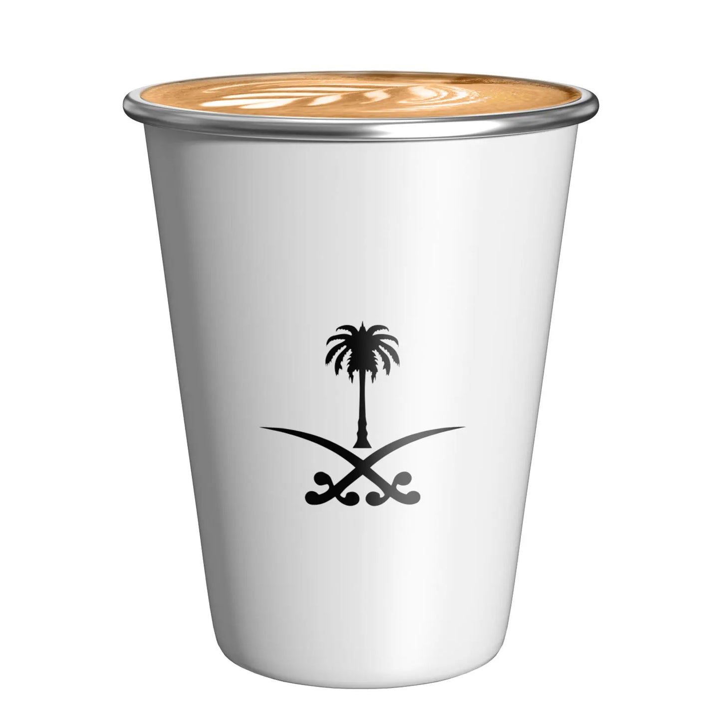 Saudi Arabia National Emblem Mug: Simple Design,  Stainless Steel