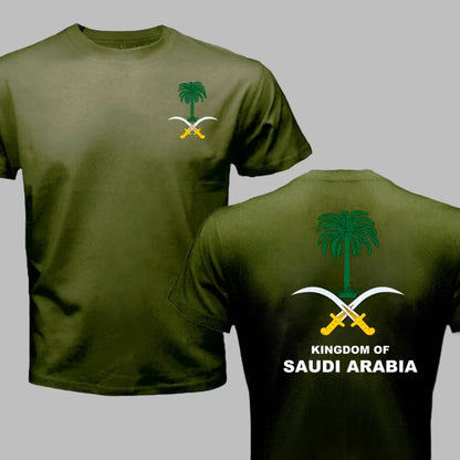 Front and Back Print T-Shirt with Saudi Arabian Crest