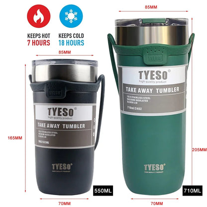 TYESO Stainless Steel Thermal Tumbler - Vacuum Insulated Travel Coffee Mug