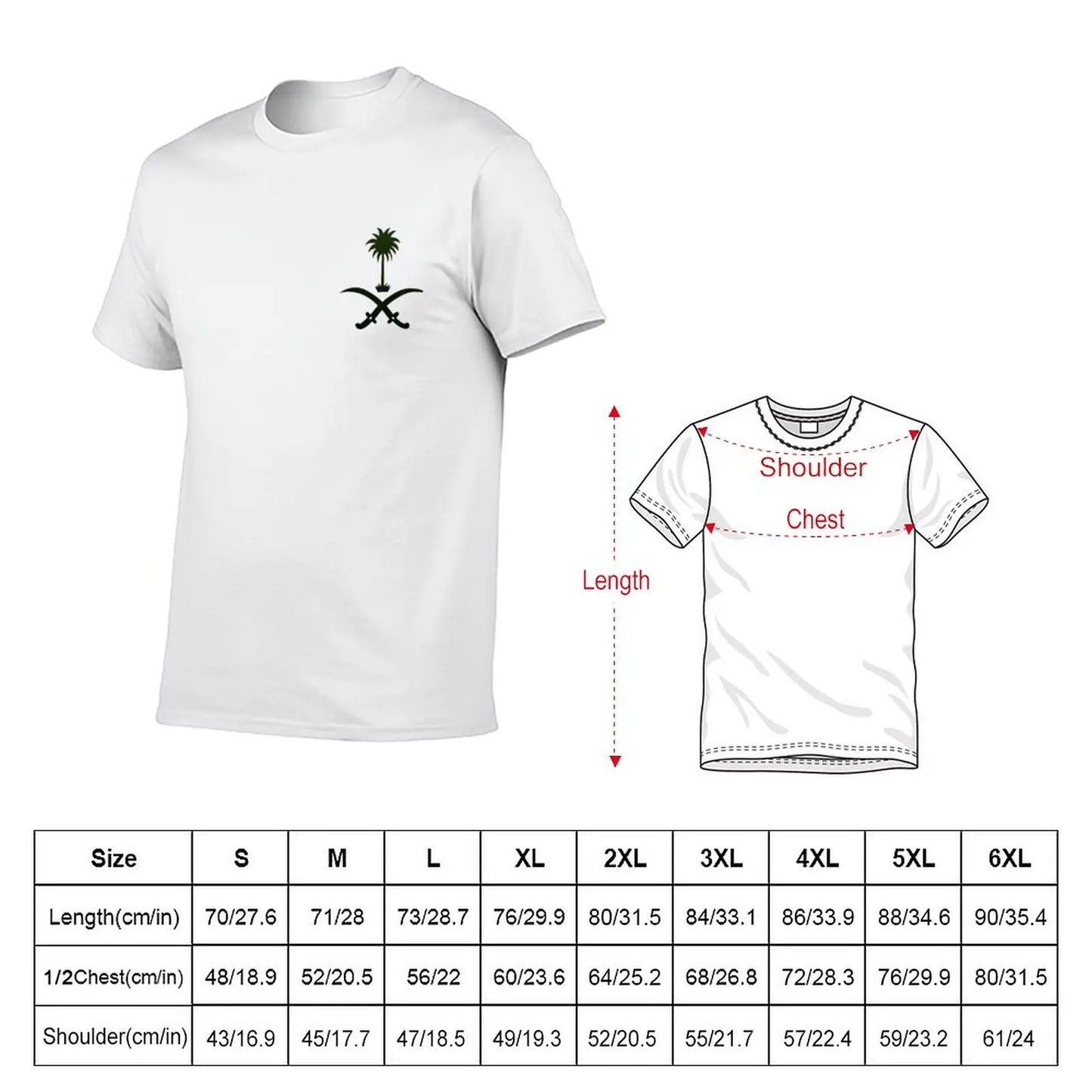 T-Shirt with KSA emblem :  Tops for Men