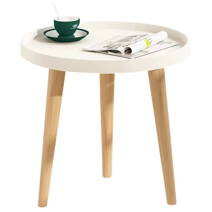 Round Coffee Table with 3 Legs – Stable Side Table for Living Room, Bedroom, Office