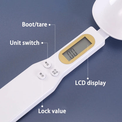 "Adjustable Weighing Spoon Scale - LCD Digital Kitchen Tool for Coffee, Food, Flour, and Baking"