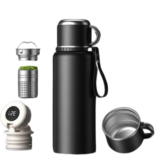 Portable Large Capacity Frosted Stainless Steel Insulated Water Bottle with Tea Separator