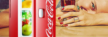 "4L 12V/220V Coca-Cola Mini Fridge – Multifunctional Cooler & Warmer for Cosmetics and Beverages – Ideal for Car & Home"