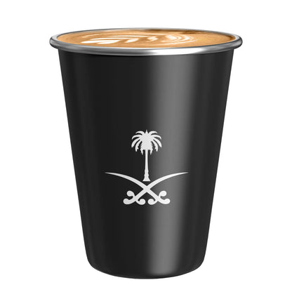 Saudi Arabia National Emblem Mug: Simple Design,  Stainless Steel