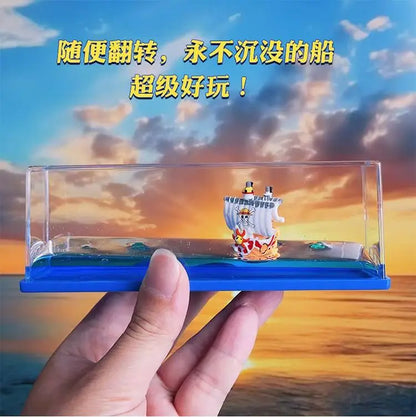 "One Piece Ship Model: Thousand Sunny & Going Merry – Luffy & Zoro Collectible Desktop Decor, Perfect Kids' Birthday Gift"