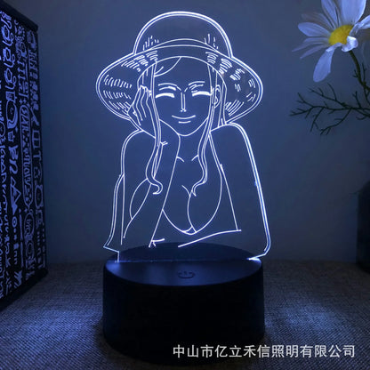 "Anime LED Night Light - One Piece Characters"