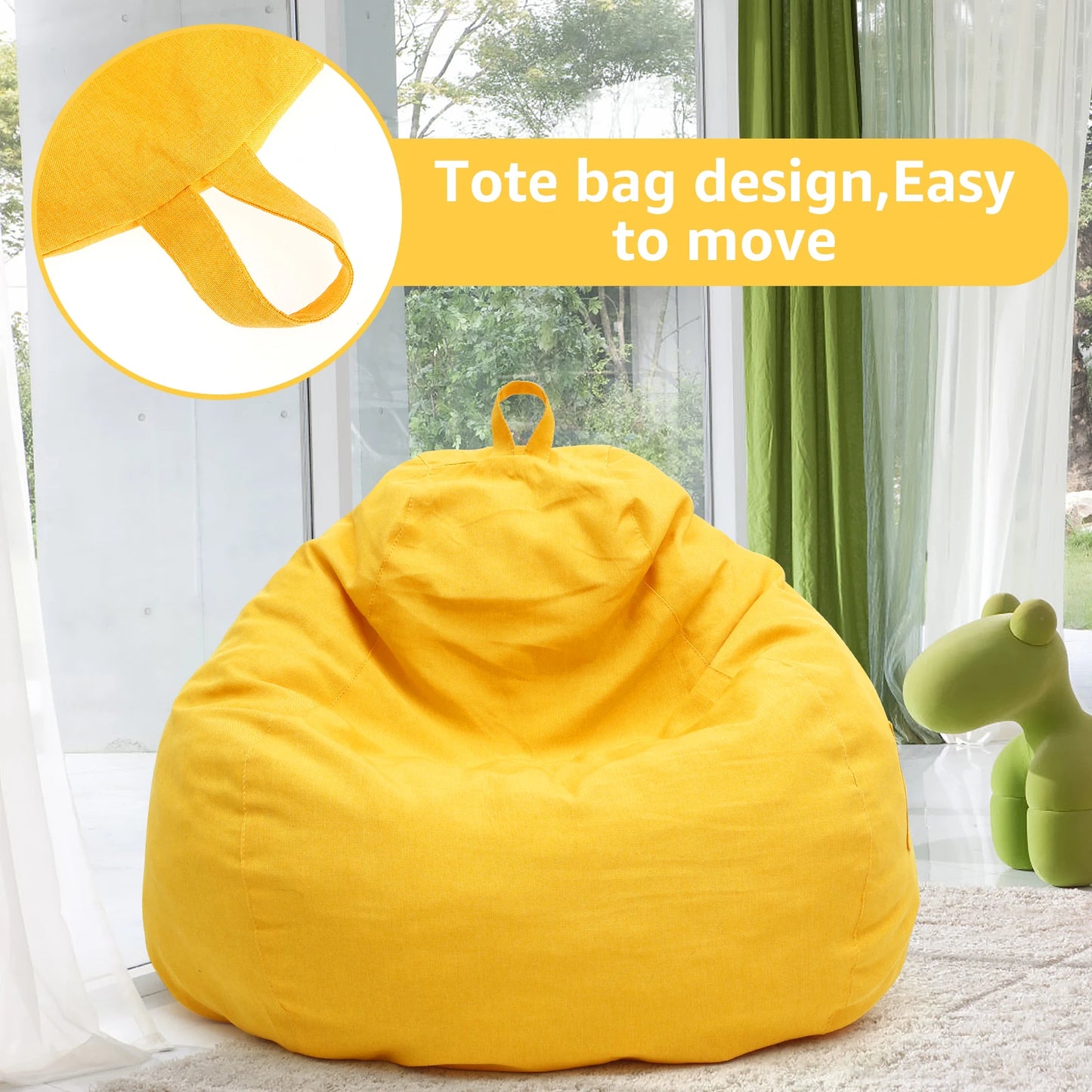 "Lazy Sofa Cover – Comfortable Large Bean Bag Cover Without Filler for Home, Bedroom, Adults & Kids – Soft Tatami Chair Cover"