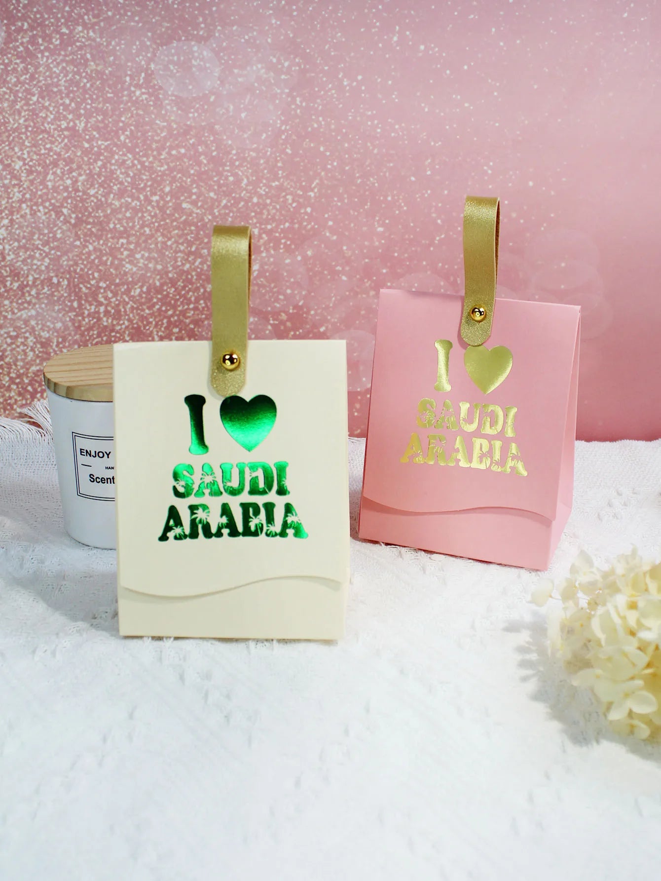 20/50/100 PCS Gift Boxes – National Day Edition for Saudi Arabia, Ideal for Candies and Biscuits, Perfect for Celebrating National Pride.