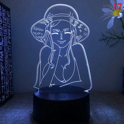 "Anime LED Night Light - One Piece Characters"