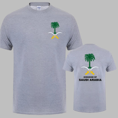 Front and Back Print T-Shirt with Saudi Arabian Crest