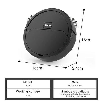 2024 USB Rechargeable Automatic Portable Mini Robotic Vacuum Cleaner – Wet/Dry Three-In-One Sweeping Machine for Home Floors