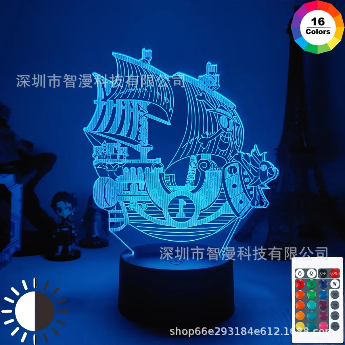 "Anime LED Night Light - One Piece Characters"