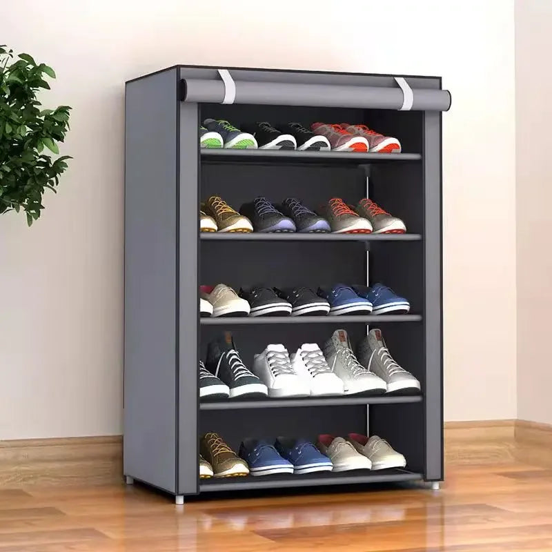 6/8/10-Tier Dustproof Shoe Rack Organizer - Space-Saving Shoe Cabinet with Multilayer Nonwoven Shelves