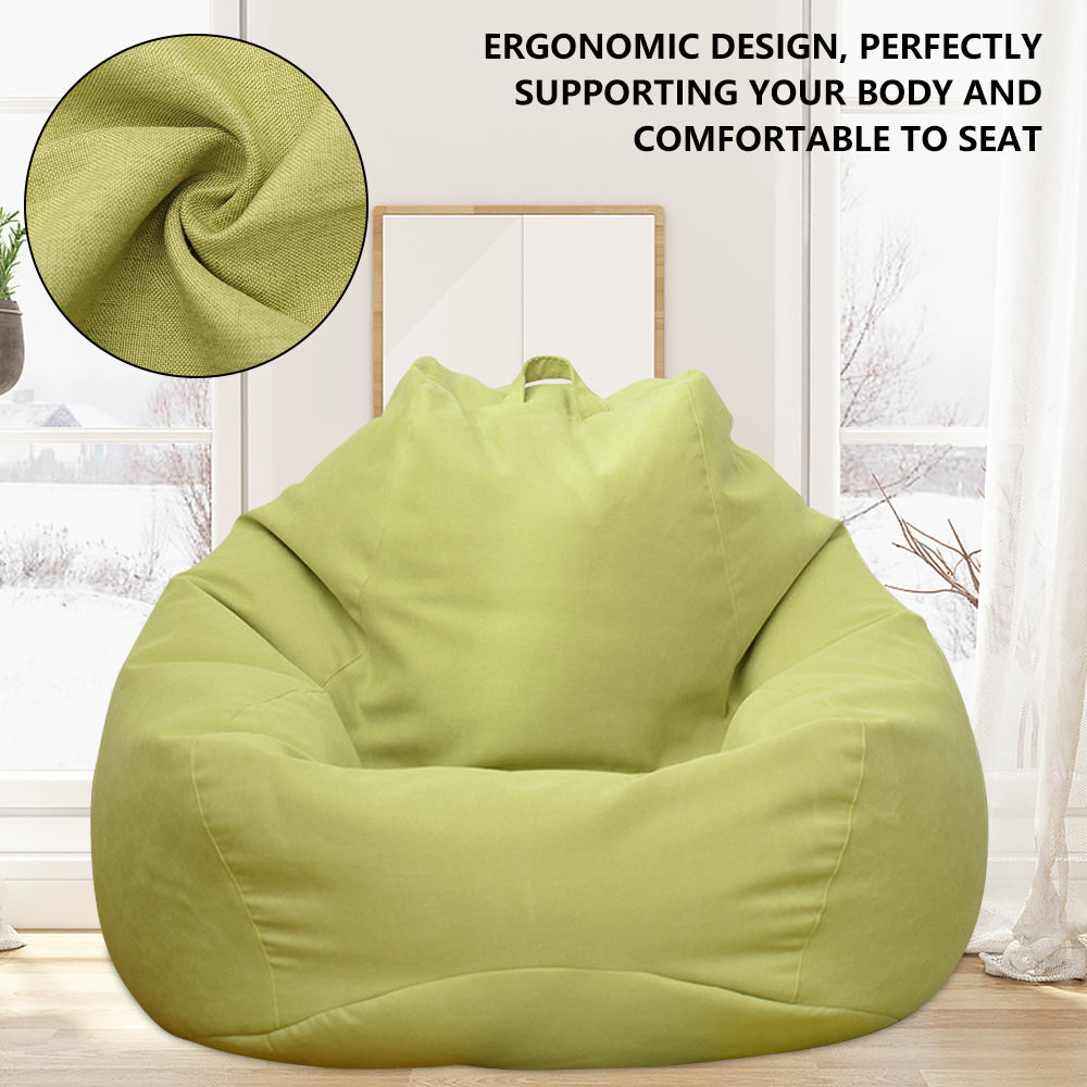 Lazy Sofa Cover Chair (No Filler) - Adult Bean Bag Couch for Living Room, Bedroom, Home, Tatami Lounger Seat