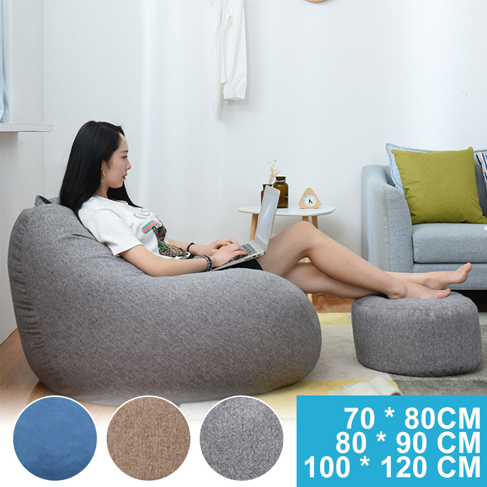 "Lazy Sofa Cover – Comfortable Large Bean Bag Cover Without Filler for Home, Bedroom, Adults & Kids – Soft Tatami Chair Cover"