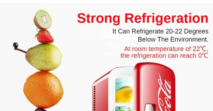 "4L 12V/220V Coca-Cola Mini Fridge – Multifunctional Cooler & Warmer for Cosmetics and Beverages – Ideal for Car & Home"