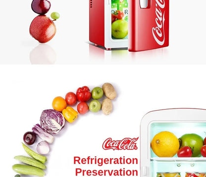 "4L 12V/220V Coca-Cola Mini Fridge – Multifunctional Cooler & Warmer for Cosmetics and Beverages – Ideal for Car & Home"