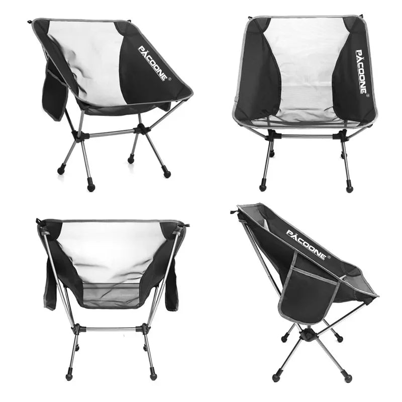 Travel Ultralight Folding Aluminum Chair - Superhard, High Load Capacity Portable Seat for Outdoor Camping, Beach, Hiking, Picnic, and Fishing