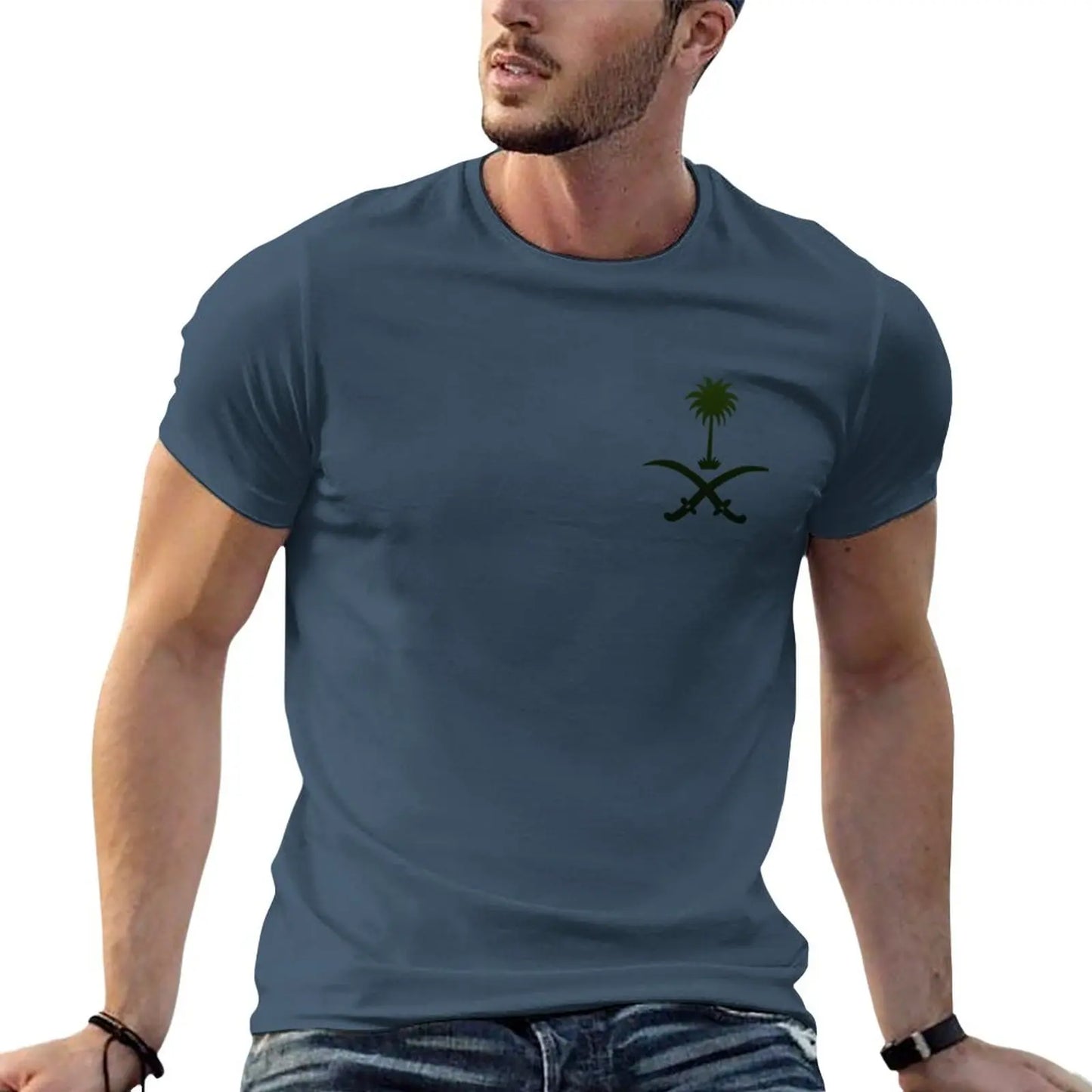 T-Shirt with KSA emblem :  Tops for Men