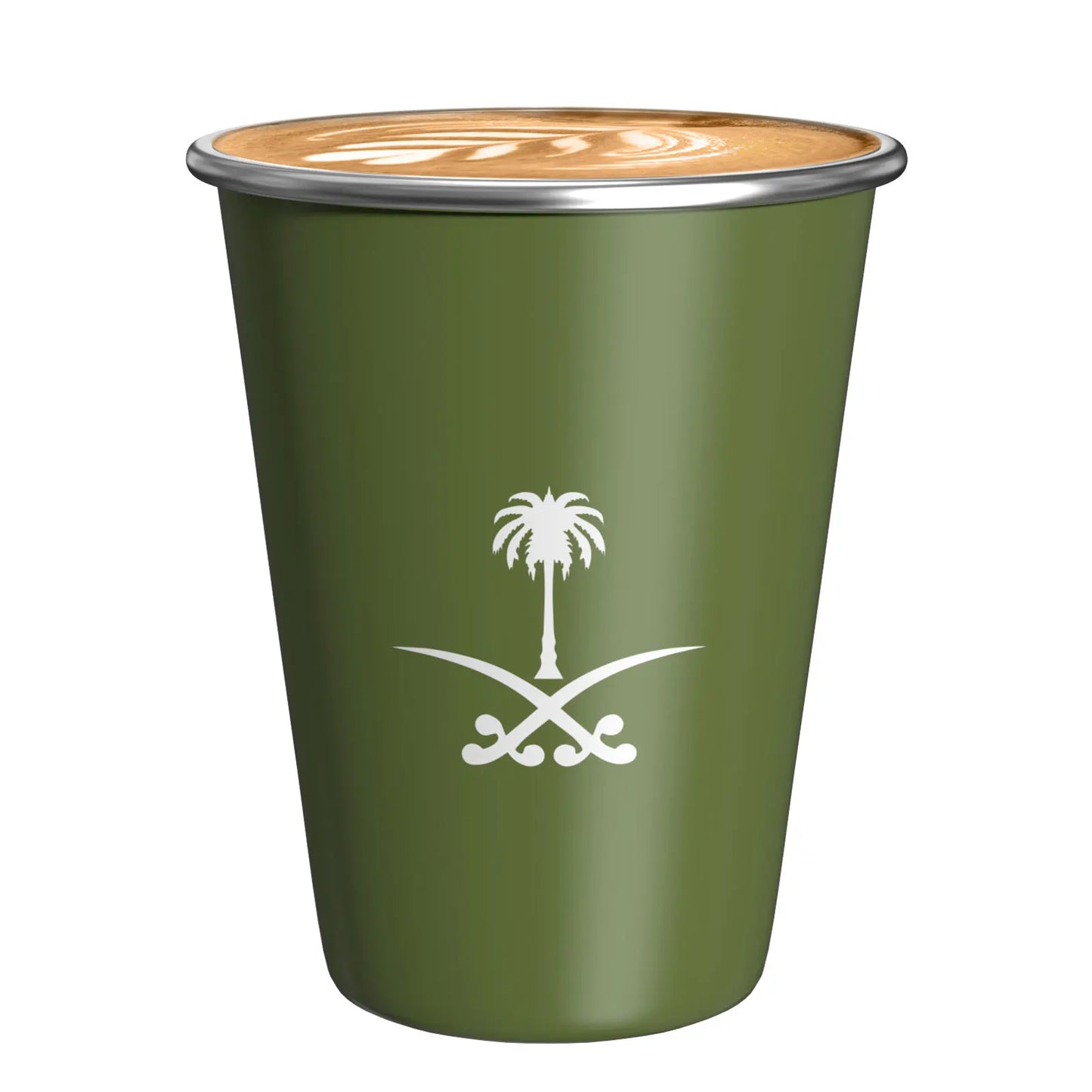 Saudi Arabia National Emblem Mug: Simple Design,  Stainless Steel