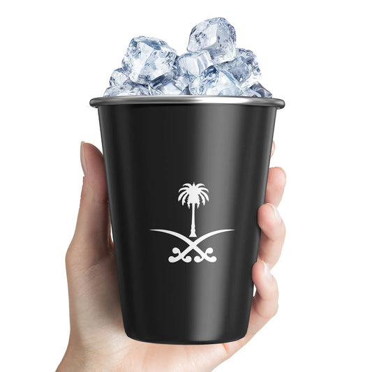 Saudi Arabia National Emblem Mug: Simple Design,  Stainless Steel