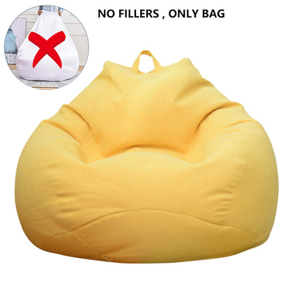 Lazy Sofa Cover Chair (No Filler) - Adult Bean Bag Couch for Living Room, Bedroom, Home, Tatami Lounger Seat