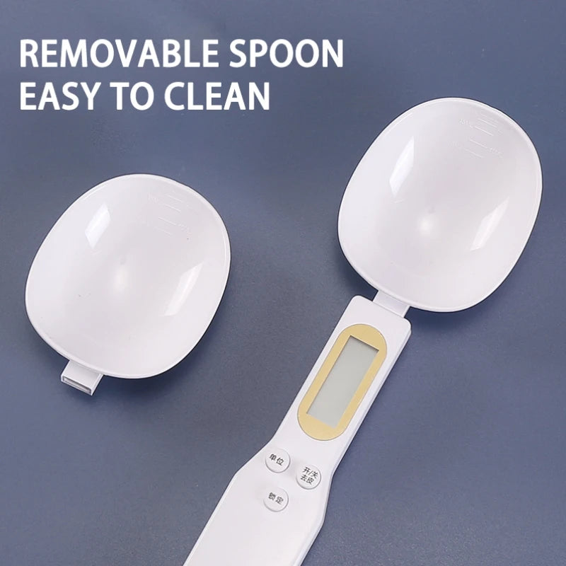 "Adjustable Weighing Spoon Scale - LCD Digital Kitchen Tool for Coffee, Food, Flour, and Baking"