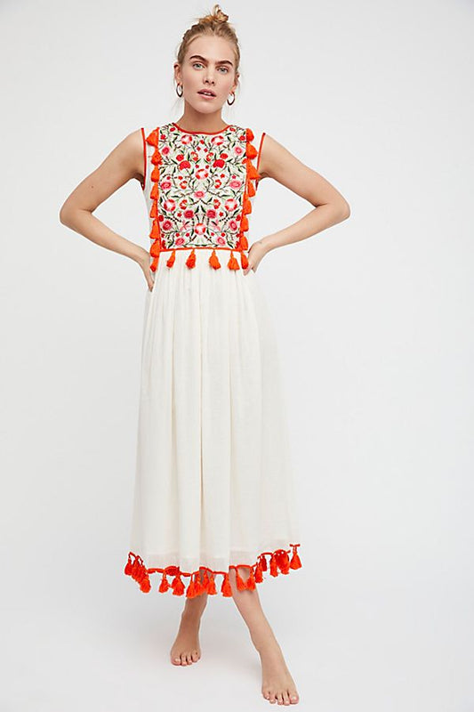 Bohemian embroidered dress