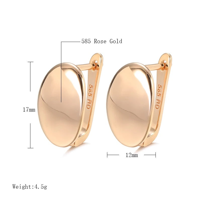 Women's Rose Gold Oval Earrings