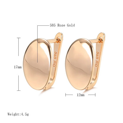 Women's Rose Gold Oval Earrings