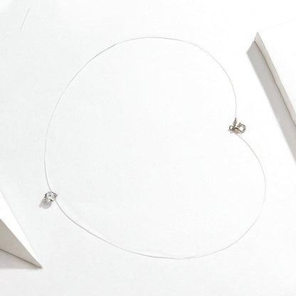 Invisible fishing line silver necklace