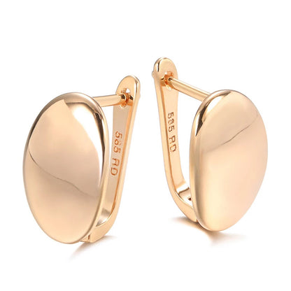 Women's Rose Gold Oval Earrings