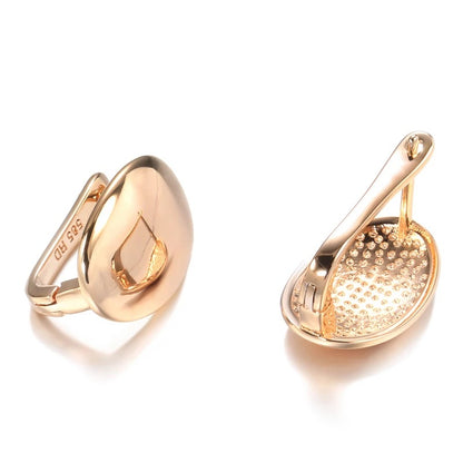 Women's Rose Gold Oval Earrings